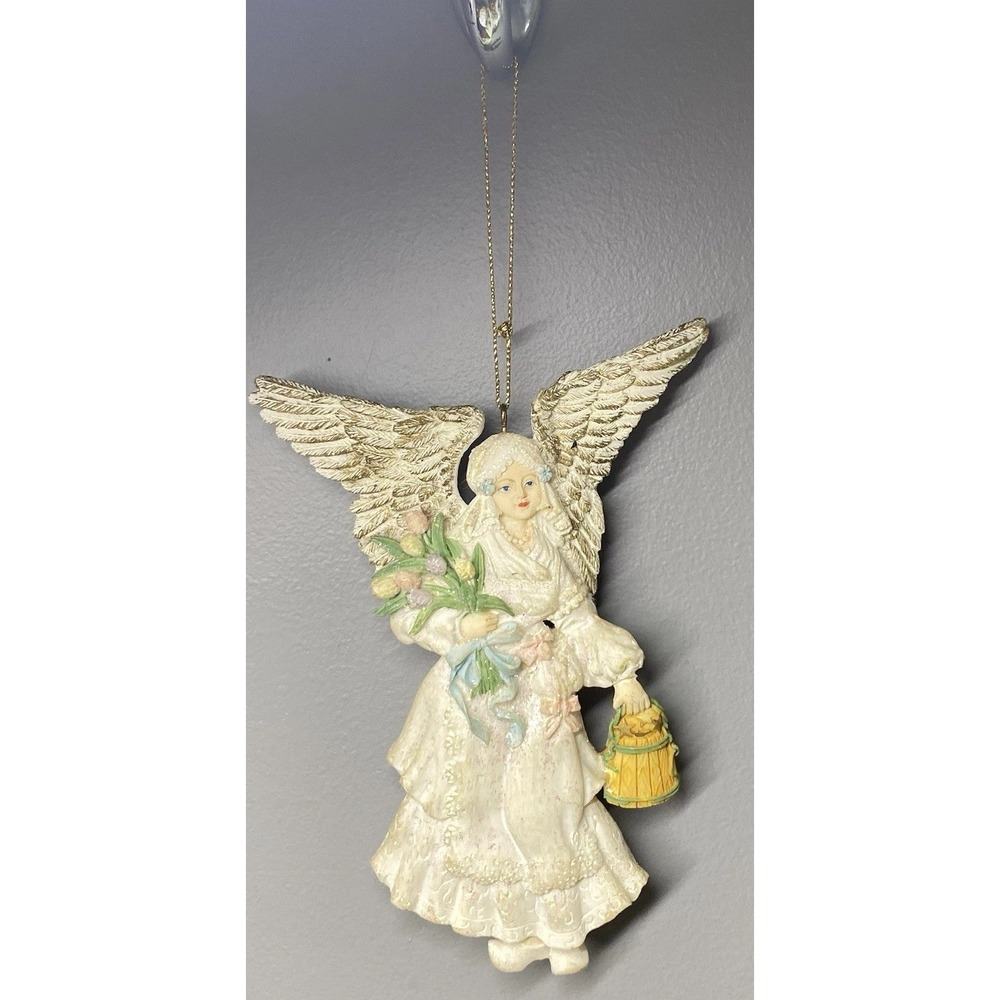 1996 Hallmark Keepsake Joyful Angels Resin Christmas Collectible Ornament 6"tall